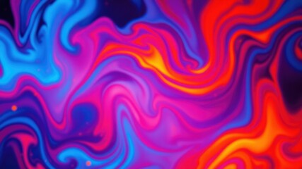 Obraz premium Abstract Psychedelic Liquid Swirl in Vivid Hues of Blue, Pink, and Red