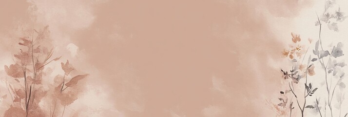 Abstract Watercolor Wall Art with PANTONE 17-1230 Mocha Mousse Tones