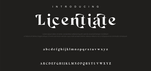 Luxury wedding alphabet font. Typography decorative elegant classic lettering serif fonts vintage retro for logo.