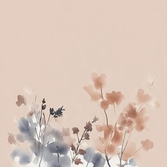 Abstract Watercolor Wall Art with PANTONE 17-1230 Mocha Mousse Tones