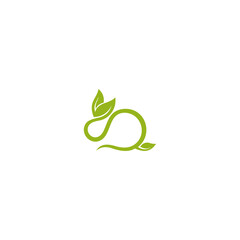 Rabbit logo in plant shape