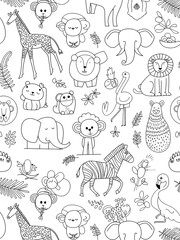 Animal pattern coloring pages for kids