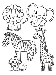 Obraz premium Animal pattern coloring pages for kids