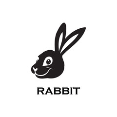 Illustration of simple icon RABBIT on a White background