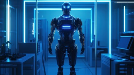 Innovative robot technology revolutionizes industry laboratory setting digital art futuristic environment close-up view ai concept