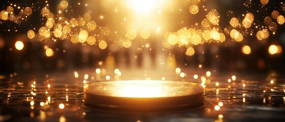 Obraz premium Festival Product Display in Vibrant Setting Captivating Showcase of Lights and Sparkles