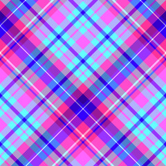 Seamless pattern in marvellous light and dark blue, pink, violet colors for plaid, fabric, textile, clothes, tablecloth and other things. Vector image. 2