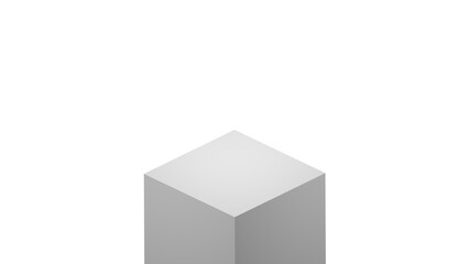 Square white pedestal podiums with layer and close up on transparent background clean luxury style