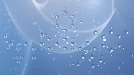 sofosbuvir molecular structure, 3d model molecule, antiviral, structural chemical formula view from a microscope