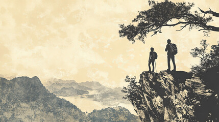 silhouette of a person in the mountains