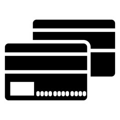 Credit Card Glyph Icon, Black And White Glyph Icon Symbol