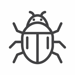 Minimal Bug Icon Vector Design.