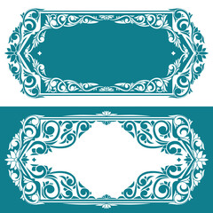 Decorative retro floral ornate tags blank template