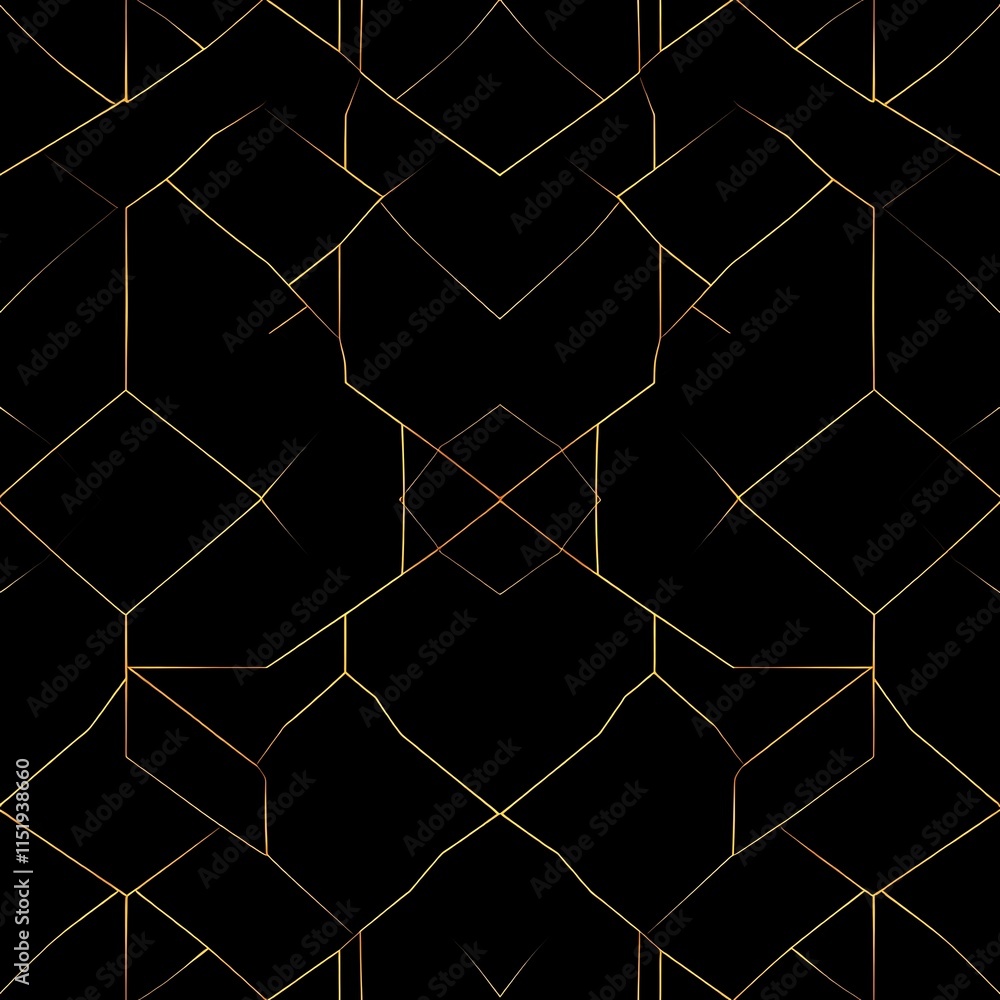 Poster abstract geometric pattern: a seamless, minimalist design featuring a delicate gold-tone grid patter