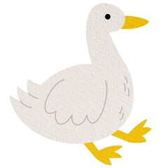 Funny Sitting Goose Vector Illustration On white background.