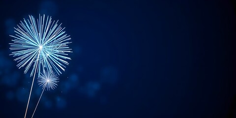 Naklejka premium Stunning New Year Fireworks Display Against a Clear Night Blue Sky, Fireworks in Night, New Year background celebrations concepts, Happy independence day 4th july fireworks 