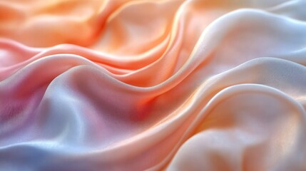Obraz premium Soft, flowing pastel ombre silk fabric with gentle waves and folds.