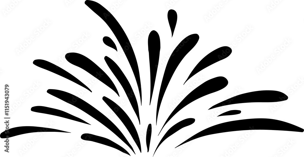Poster firework line icon. suitable for chinese new year or celebration. simple design editable. design tem