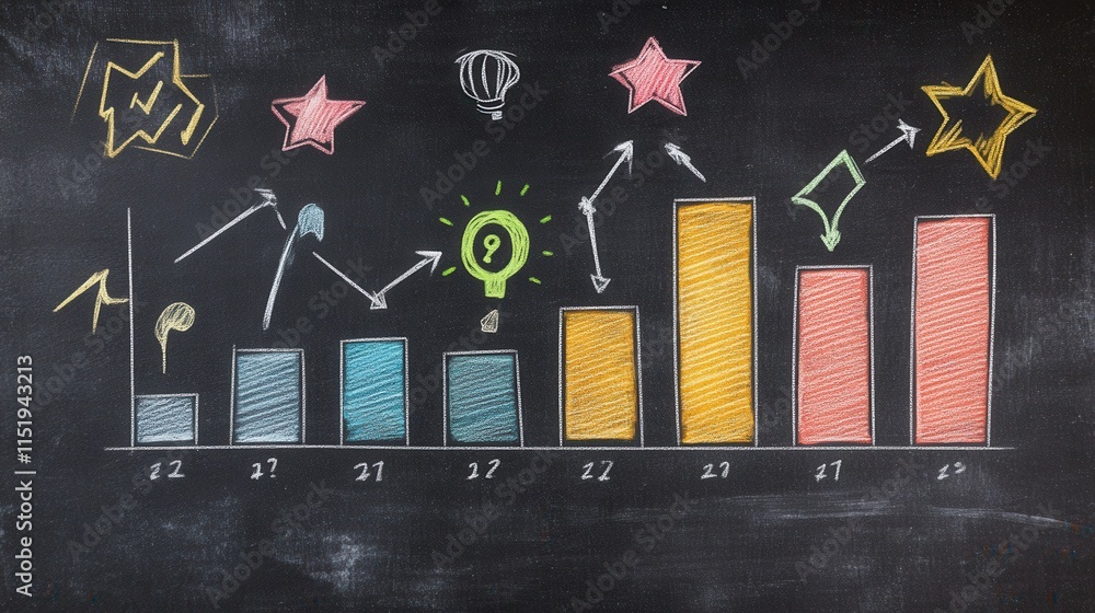 Poster chalkboard feedback overview, visual representation of customer satisfaction ratings and feedback fo