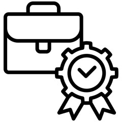 Job Award Outline Icon, Black And White Outline Icon Symbol