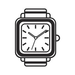 watch icon vector illustration, outline design
