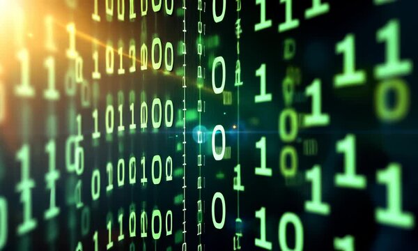 Futuristic Binary Code Visualization