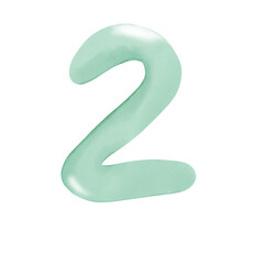 3d green number 1