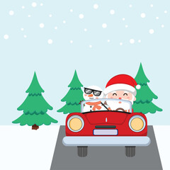 santa claus flat character. Vector illustration design. EPS 10.