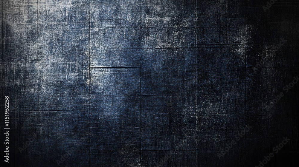 Poster navy blue grunge background with subtle glow, deep textured surface creating a moody atmosphere, per