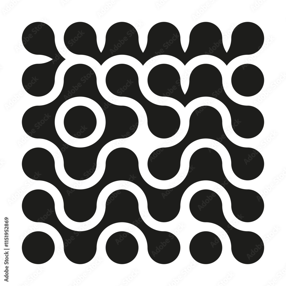 Poster abstract geometry design. black repeated shapes. minimalist texture illustration. vector background.