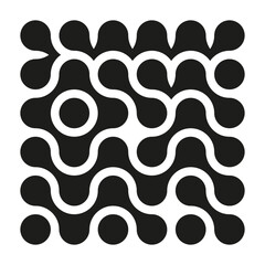 Abstract geometry design. Black repeated shapes. Minimalist texture illustration. Vector background.