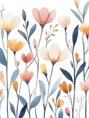 Elegant Watercolor Floral Bouquet with Colorful Flowers