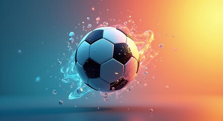 Dynamic Soccer Ball Splash: A Futuristic Sports Image