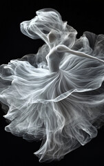 Fototapeta premium Ethereal swirling smoke formations captured against a dark background, creating intricate and fluid patterns ideal for abstract and mystical art themes