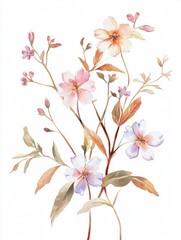 Elegant Watercolor Floral Bouquet with Colorful Flowers