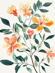 Elegant Watercolor Floral Bouquet with Colorful Flowers