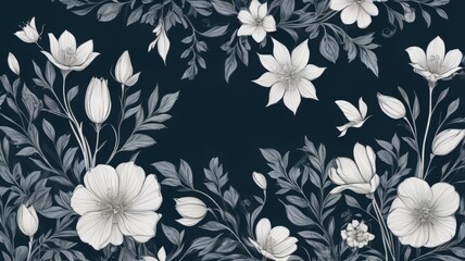 floral frame pattern background