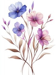 Fototapeta premium Elegant Watercolor Floral Bouquet with Colorful Flowers