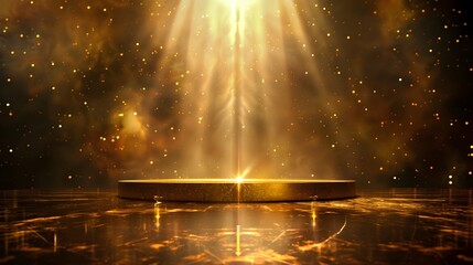 Golden Platform with Radiance in Cosmic Space Background