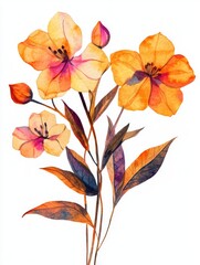 Fototapeta premium Elegant Watercolor Floral Bouquet with Colorful Flowers