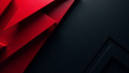 Angular black and red polygons overlap on dark steel mesh, mesh, angular shapes