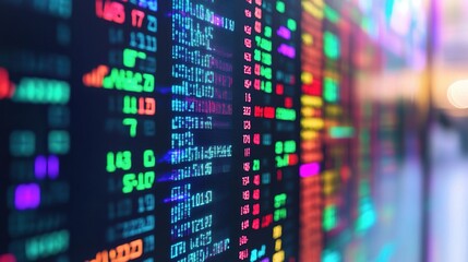 Colorful Stock Market Data Display with Investor Portfolio Insights