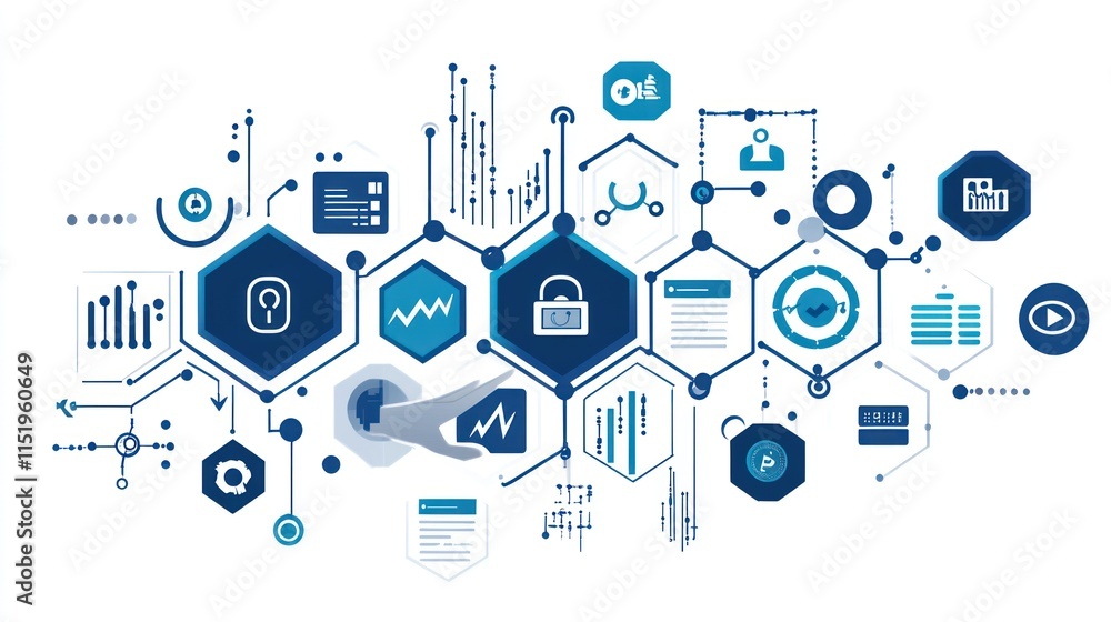 Aufkleber cybersecurity network: data protection and digital security system