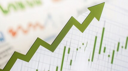 Obraz premium Stock market board displaying significant gains, reflecting investor confidence and economic growth, with numbers and arrows indicating upward trends.