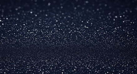 Dark night navy blue lights.  Sparkling glitter bokeh shimmer dots.
