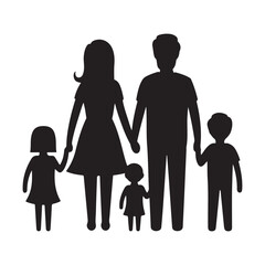 Standing Family Silhouettes for Clipart and Printable Graphics