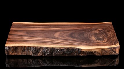 Reflective Wood Texture. Polished wood texture with a dark walnut grain, captured with reflective lighting in a studio setting.