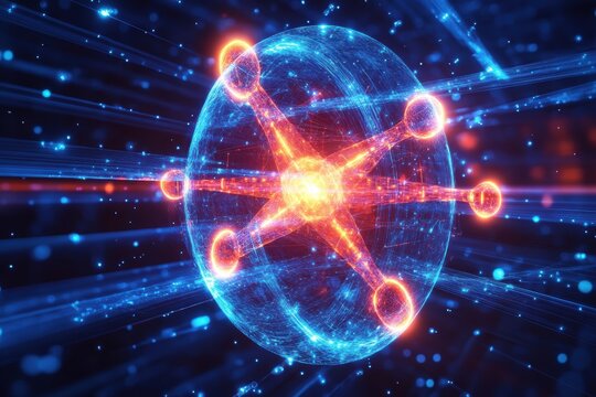 Exploring quantum computing technologies digital realm abstract visuals high-tech environment futuristic concept
