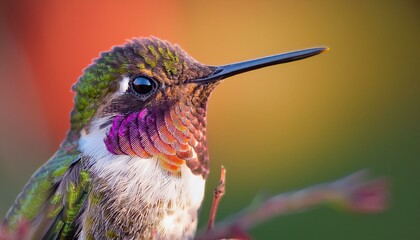 Fototapeta premium close up a elegant graceful hummingbird in the native wild gradient background