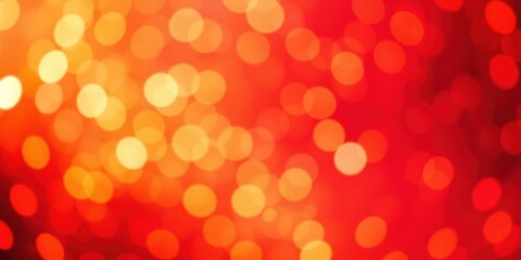 Abstract Red and Yellow Bokeh Background with Circular Shapes and Blurry Lights